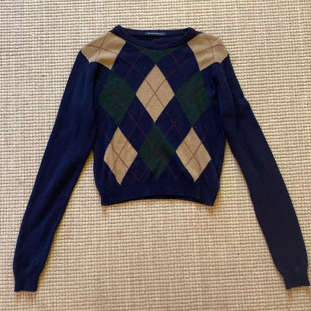 brandy melville argyle sweater